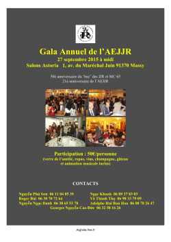 Gala Annuel de l`AEJJR 27 septembre 2015 Ã  midi Salons