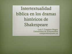 Intertextualidad bÃ­blica en los dramas histÃ³ricos de Shakespeare