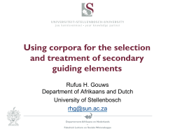 Using corpora for the selection and treatment of secondary guiding