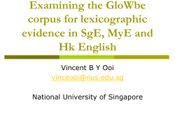 Examining the GloWbe corpus for lexicographic evidence in SgE