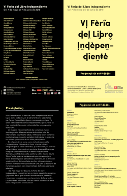 Descargar el Programa VI Feria del Libro Independiente 2015