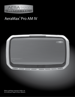 AeraMax Professional IV Owner`s Manual