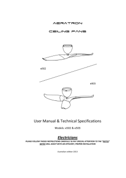 AerAtron Ceiling fans User Manual & Technical Specifications