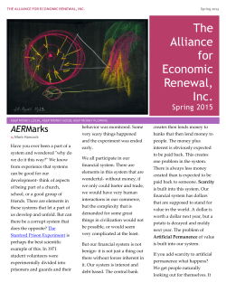 AER Newsletter - The Alliance for Economic Renewal