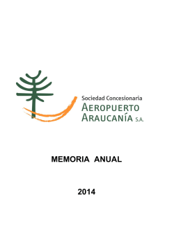 MEMORIA ANUAL 2014 - Aeropuerto Araucania