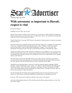 With astronomy so important to Hawaii, respect is vital