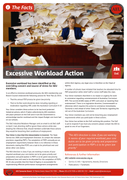 Excessive Workload Action - Australian Education Union Tasmanian