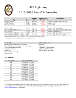 AFC 2015-2016 Fees and Information
