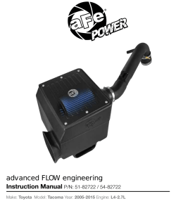 Installation Instructions - Advanced FLOW Engineering