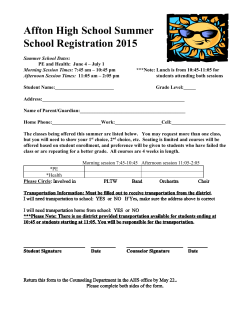 Affton High School Summer School Registration 2015