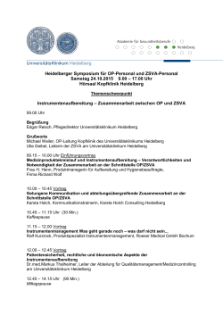 UniversitÃ¤tsKlinikum Heidelberg Heidelberger Symposium fÃ¼r OP