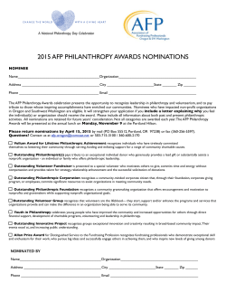 Philanthropy Awards Nomination Form