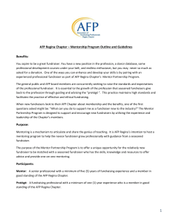 AFP Regina Chapter â Mentorship Program Outline and Guidelines
