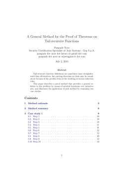 A General Method for the Proof of Theorems on Tail