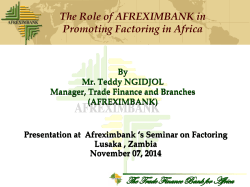 The Role of AFREXIMBANK in Promoting Factoring in Africa