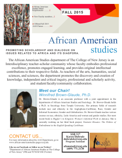 FALL 2015 - African American Studies