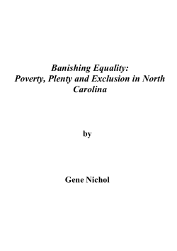Banishing Equality: Poverty, Plenty and Exclusion