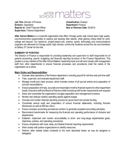 Director of Finance Job Description