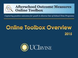 California Afterschool Outcome Measures Project
