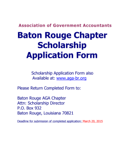 Scholarship Application - the AGA Baton Rouge Chapter
