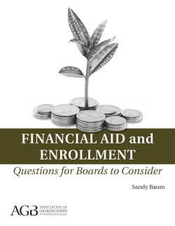 FINANCIAL AID and ENROLLMENT - Association of Governing