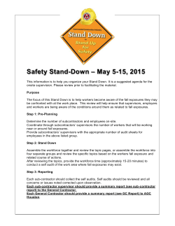 Safety Stand-Down â May 5-15, 2015