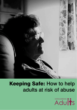 Keeping Safe: How to help adults at risk of abuse