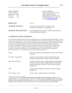 Vita (pdf file) - Texas A&M University