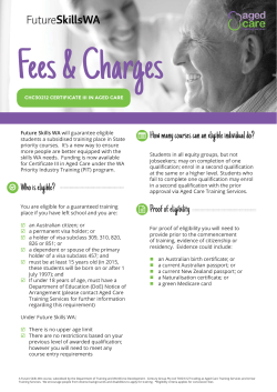 the Fees and Charges brochure