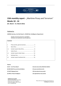 15th monthly report - âMaritime Piracy and Terrorismâ