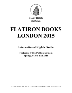 FLATIRON BOOKS_catalogue - Agence littÃ©raire Eliane Benisti