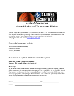 Ashland-Greenwood Alumni Basketball Tournament Waiver