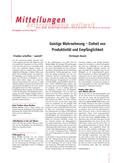 Mitteilungen - April 2015 - Anthroposophische Gesellschaft in