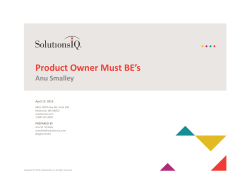 Product Owner Must BE`s Anu Smalley
