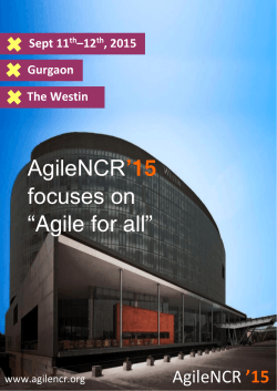 AgileNCR`15 focuses on âAgile for allâ