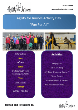 Event info - Agility For Juniors