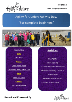 Event info - Agility For Juniors