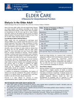 Dialysis in Older Adults - Arizona Center on Aging