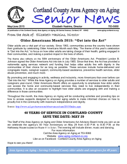 Newsletter for May & June - Cortland County Area Agency on Aging