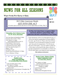 May 2015 Newsletter - Wayne County Area Agency on Aging