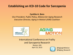 Establishing an ICD-10 Code for Sarcopenia