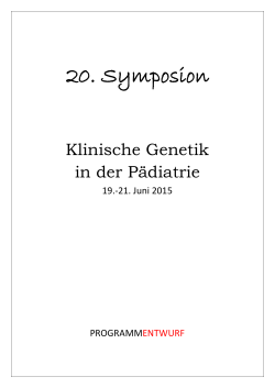 20. Symposion - Arbeitsgemeinschaft Klinische Genetik in der