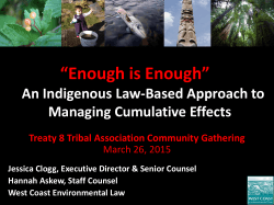 Cumulative Effects and Indigenous Law