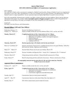 Student Council Application Packet - AHS - ASB