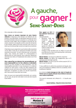 Seine-Saint-DeniS - Ã Gauche Pour Gagner â Rejoignez la Motion