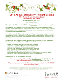 2015 Annual Strawberry Twilight Meeting