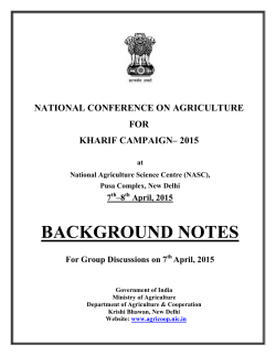 Notes for Kharif Campaign-2015