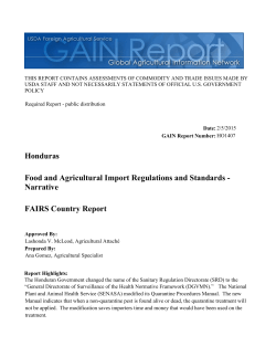 FAIRS Country Report Food and Agricultural Import