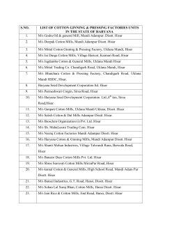 S.NO. LIST OF COTTON GINNING & PRESSING FACTORIES