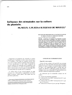 Influence des nematodes sur la culture du plantain.